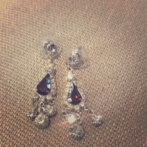 Brown tear drop dangle ear rings